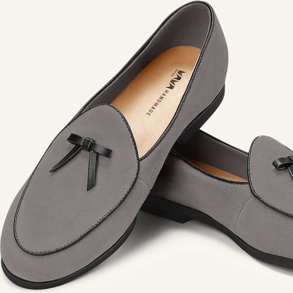 M.A.M.A. Bow Collection - Women's Gray Loafers